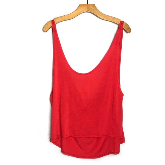 Foreign Exchange | Red Tank Top with Draping Back - Picture 2 of 7